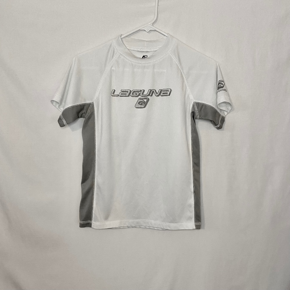 White Laguna Short Sleeve Swim Shirt Kids 10/12